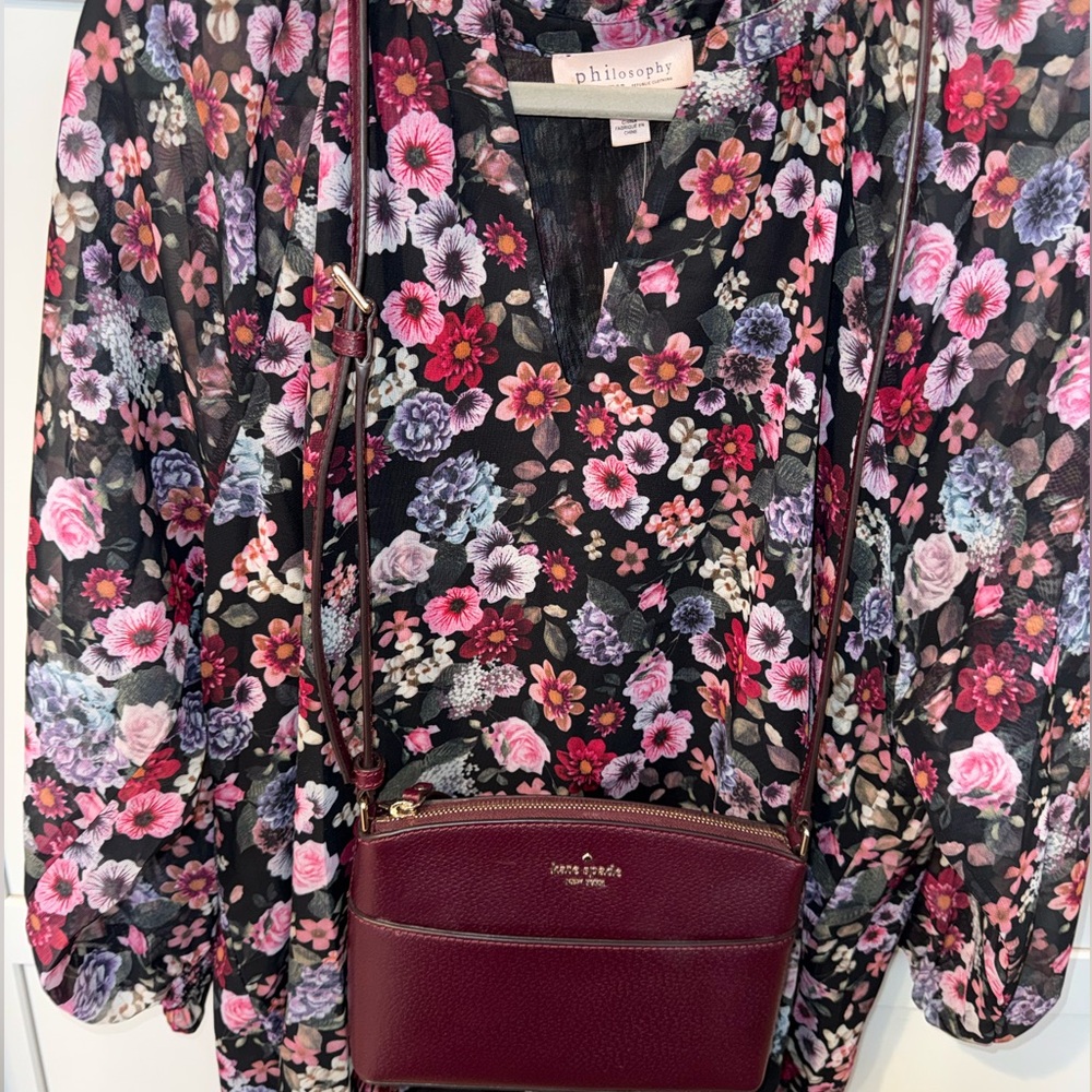 Kate Spade New York Burgundy Leather Crossbody Bag NWOT Adjustable Strap 💼 💜❤️ - Picture 8 of 8
